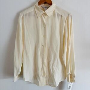 Vintage NWT Nygard Collection Petites Long Sleeved Blouse | 100% Silk | 90s Styl